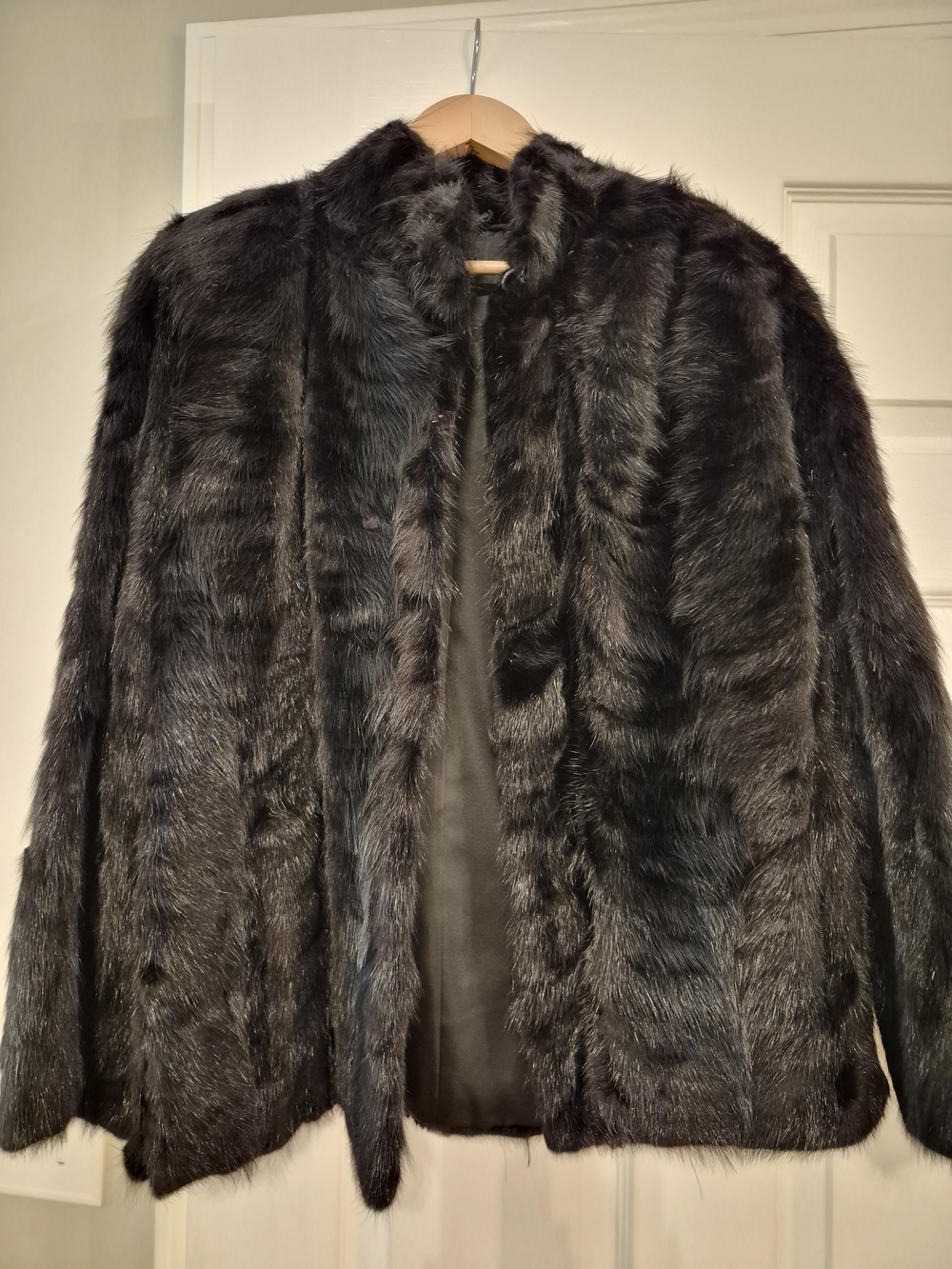 Black Mink Fur Coat, Made In Greece